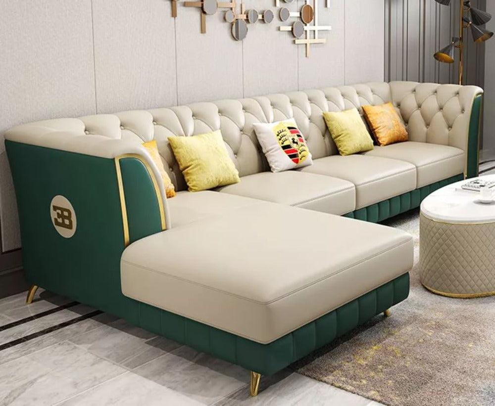 lixra Modern Stunning & Commodious Leather Sectional Sofa