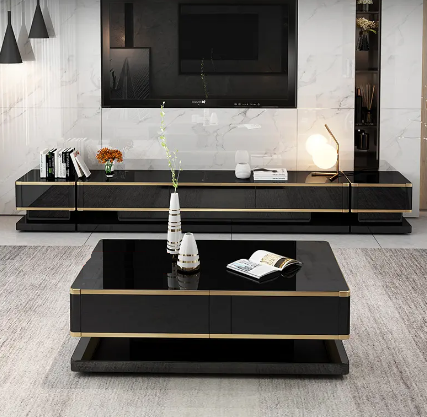 Lixra Modern TV Stand With Coffee Table Combined Set