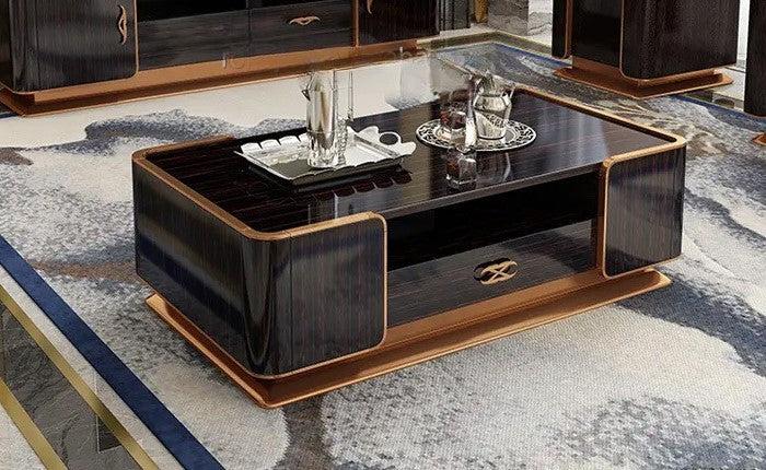 Lixra Modern Wooden Gloss Coffee Table With Storage