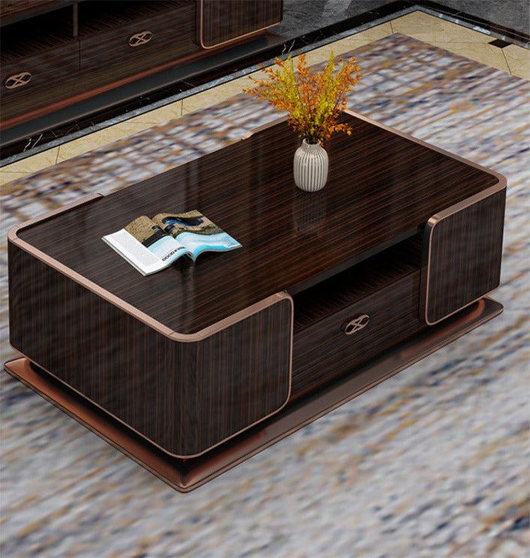 lixra Modern Wooden Gloss Coffee Table with Storage