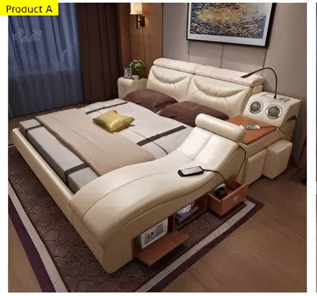 Lixra Modernistic Multi-Functional Soft Leather Bed