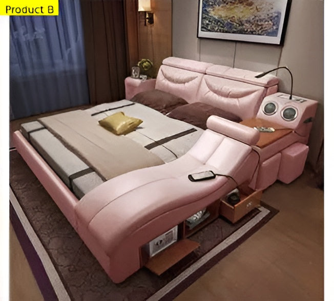 Lixra Modernistic Multi-Functional Soft Leather Bed