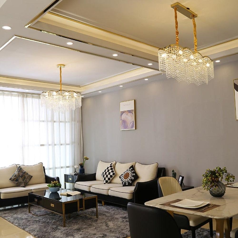 Lixra Modish Discerning Oval Crystal LED Chandelier