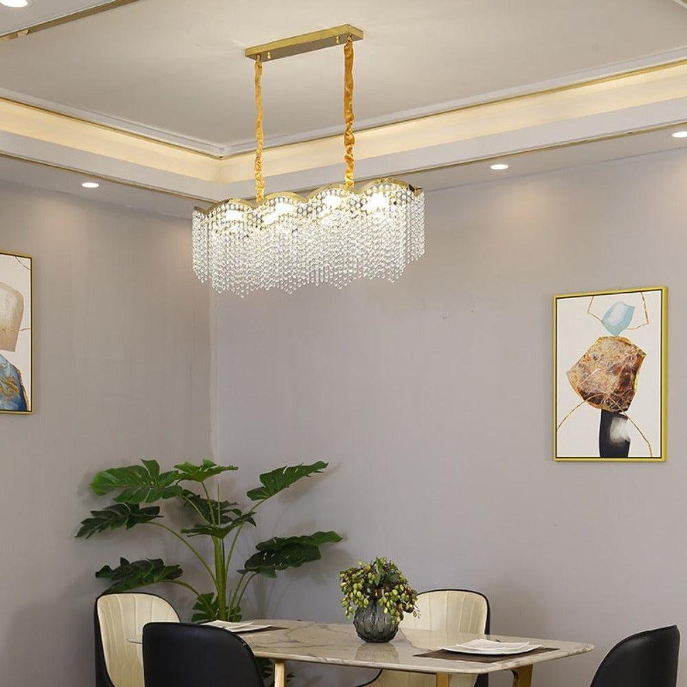 Lixra Modish Discerning Oval Crystal LED Chandelier