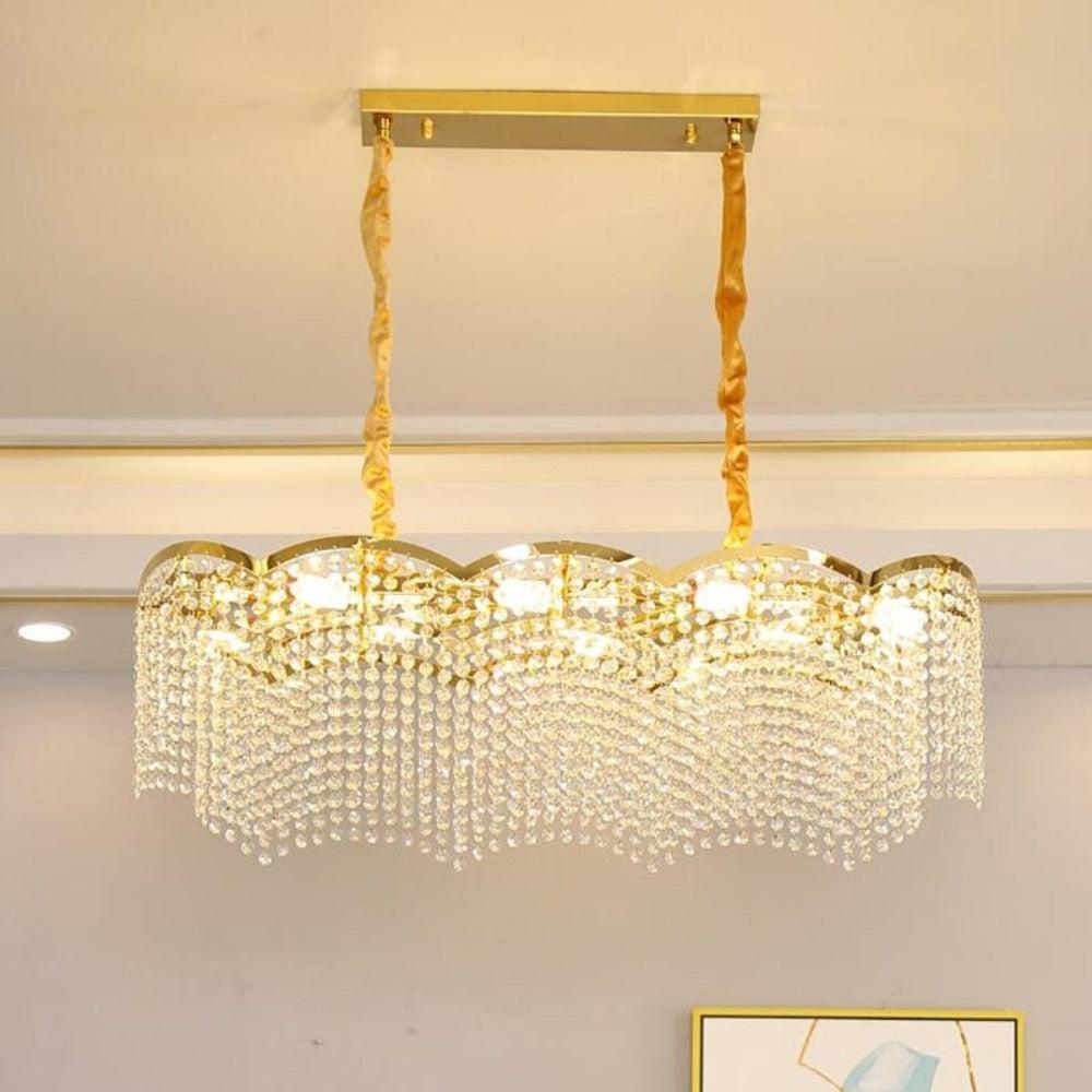 lixra Modish Discerning Oval Crystal LED Chandelier