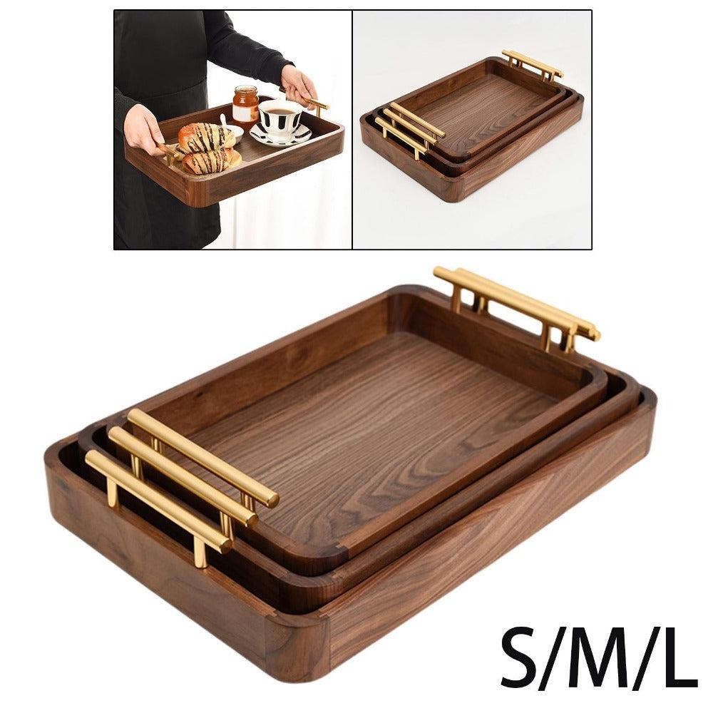 Lixra Modish Multi-Usability Curved-Edge Wooden Serving Tray