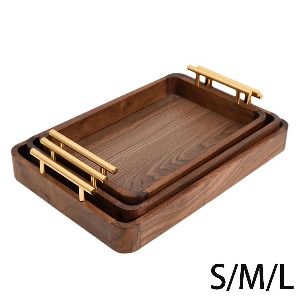 lixra Modish Multi-Usability Curved-Edge Wooden Serving Tray