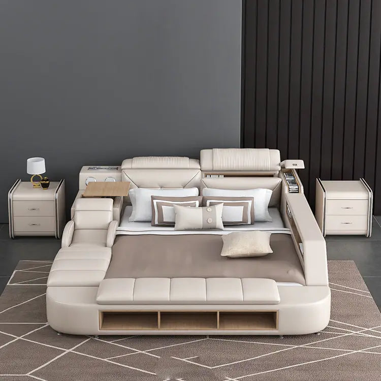 lixra Multi-Functional Resplendent Smart Leather Bed