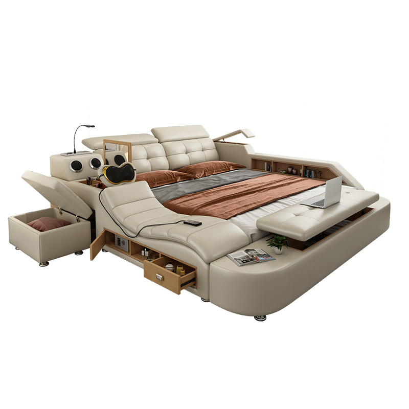 Lixra Multifunctional Button Tufted Design Leather Bed