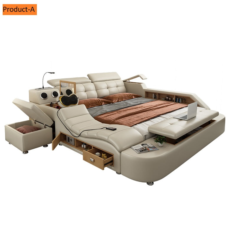 Lixra Multifunctional Button Tufted Design Leather Bed