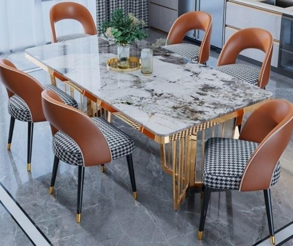lixra Multifunctional Designed Marble Dining Table Set
