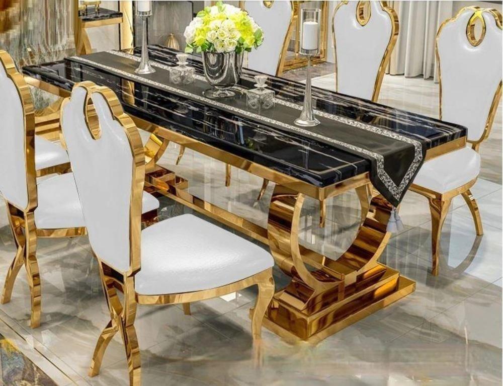 Lixra Multipurpose Rectangular Marble Dining Table-Set
