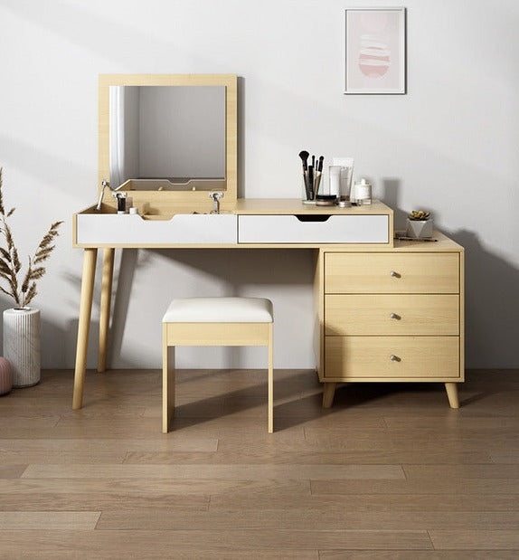 Lixra Multipurpose Solid Wooden Frame Dresser Table