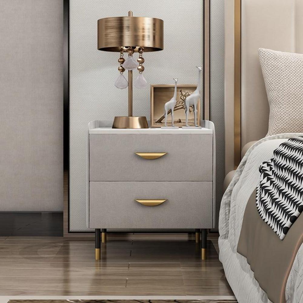 Lixra Multipurpose Wooden Designed Marble Night Stand