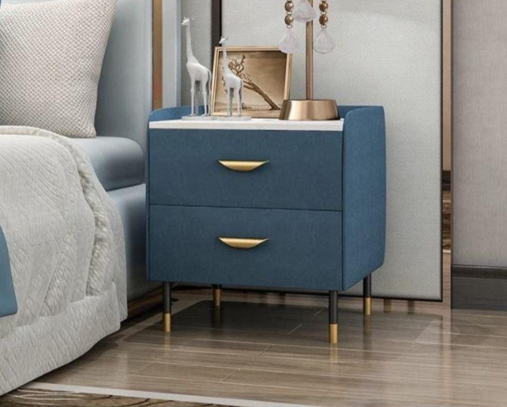Lixra Multipurpose Wooden Designed Marble Night Stand