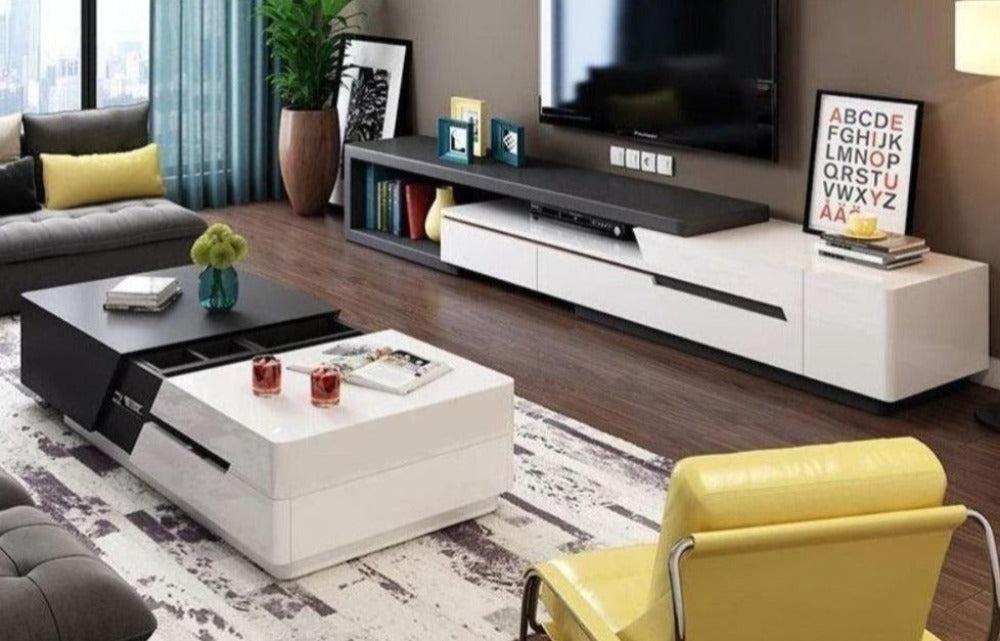 Lixra Multipurpose Wooden TV Cabinet With Coffee Table