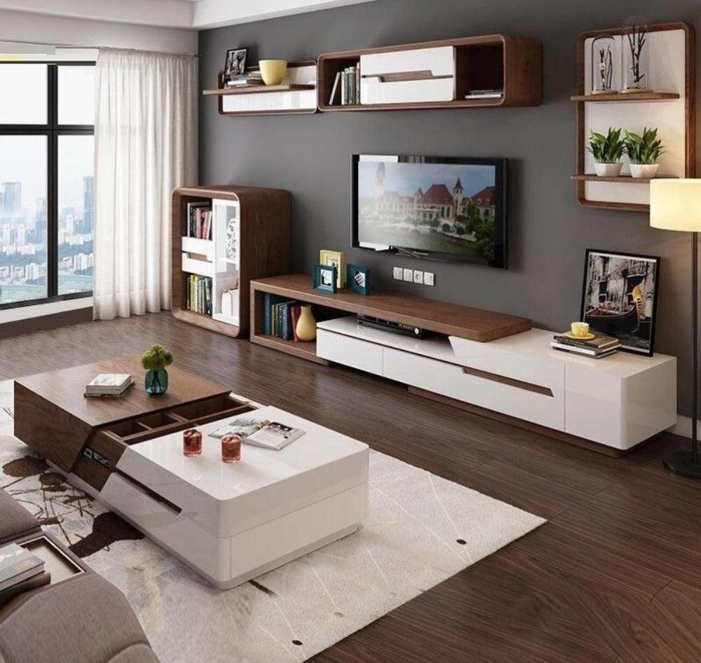 lixra Multipurpose Wooden TV Cabinet With Coffee Table