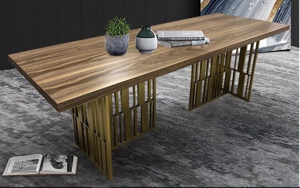 Lixra Nordic Industrial Rectangular Wooden Dining-Table