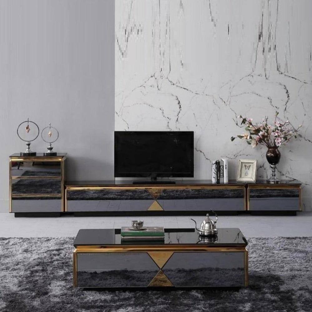 lixra Nordic Style Light Luxury Wooden Coffee Table and TV Stand
