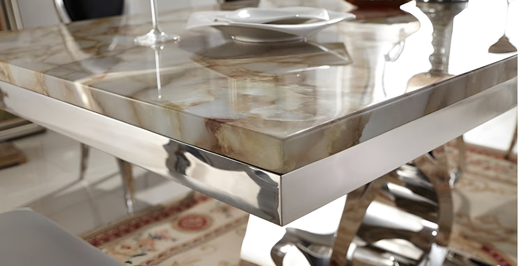 Lixra Rectangular Contemporary Design Marble Dining Table