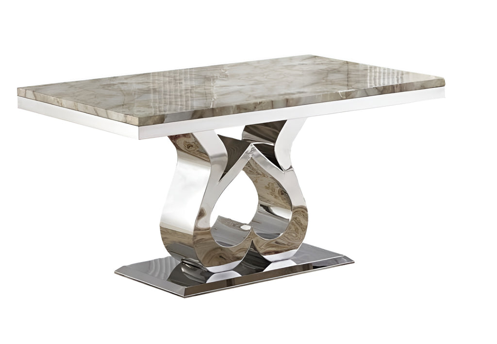 lixra Rectangular Contemporary Design Marble Dining Table