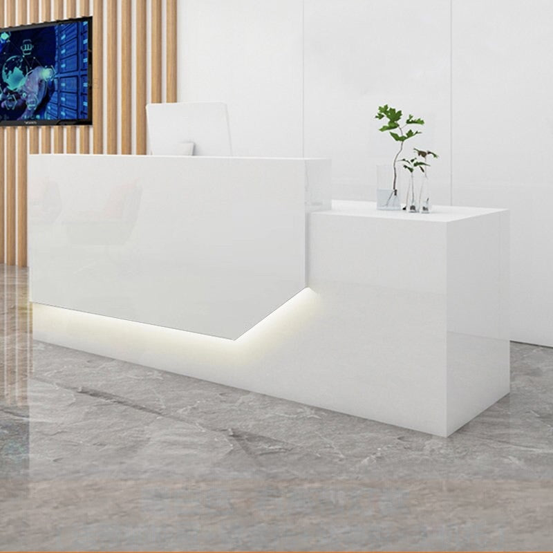 Lixra Rectangular Front Office Wooden Reception Desk