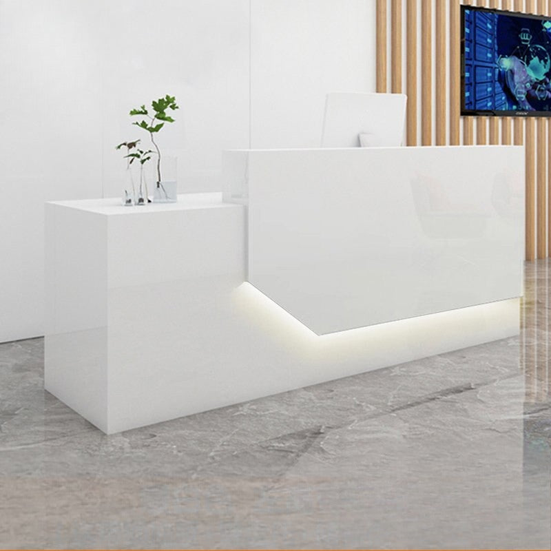 lixra Rectangular Front Office Wooden Reception Desk