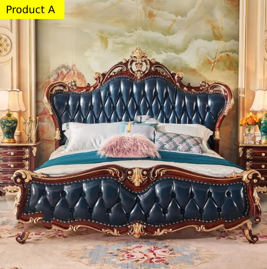 Lixra Royal European Wooden Leather Tufted Milan Bed