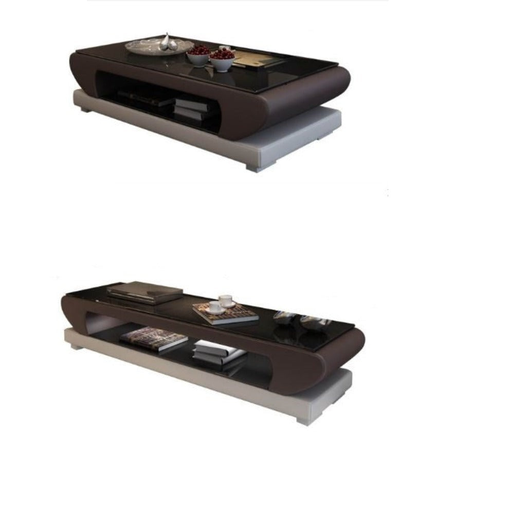 Lixra Rustic Built Glass Top Coffee Table And TV Stand