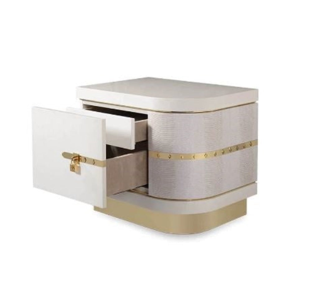 Lixra Set Of 2 Elegant Style Luxurious Wooden Night Stand