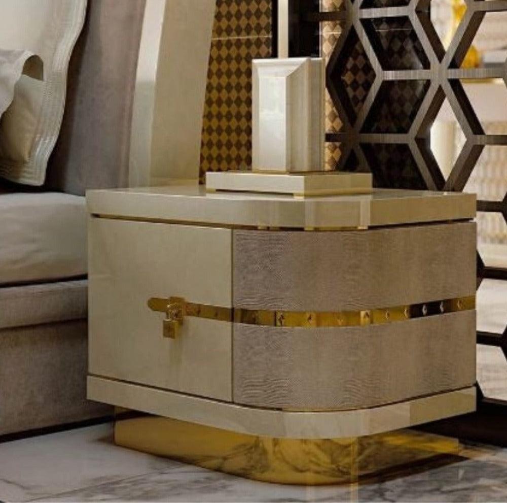 lixra Set Of 2 Elegant Style Luxurious Wooden Night Stand