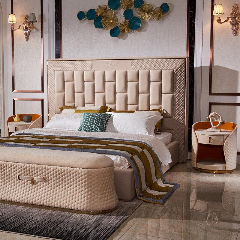 Lixra Set Of 2 Golden Contemporary Wooden Nightstands