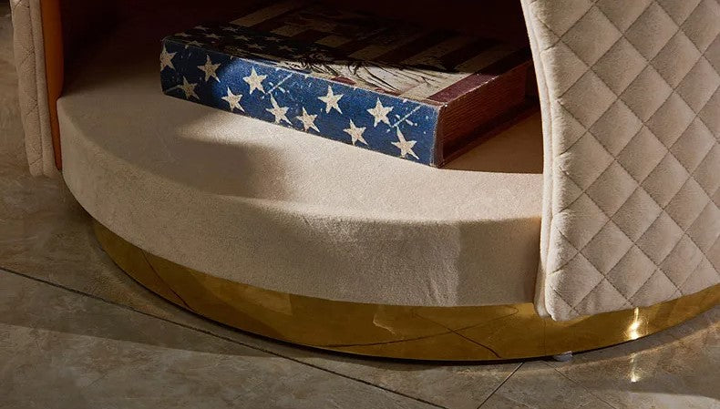 Lixra Set Of 2 Golden Contemporary Wooden Nightstands