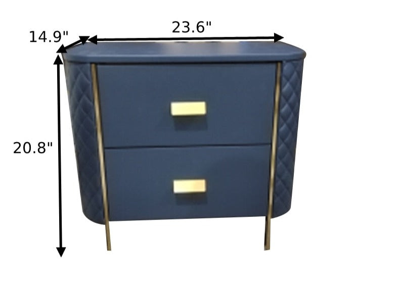 Lixra Set Of 2 Leather Upholstered Wooden Nightstand