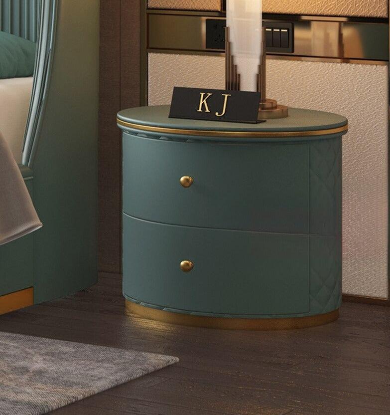 Lixra Set Of 2 Nightstand With Drawers And Metal Base