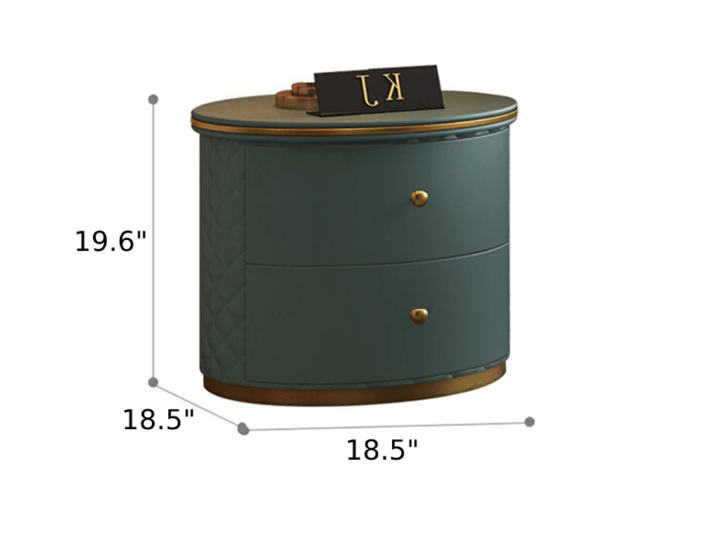Lixra Set Of 2 Nightstand With Drawers And Metal Base