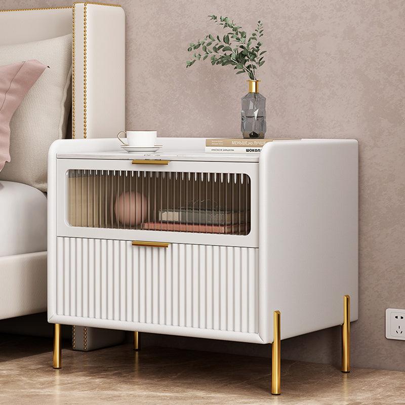 lixra Set Of 2 Stunning White Polished Marble Table