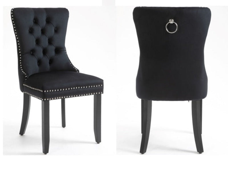 lixra Set Of 2 Velvet Fabric Dinning Chair With Solid Metal Legs