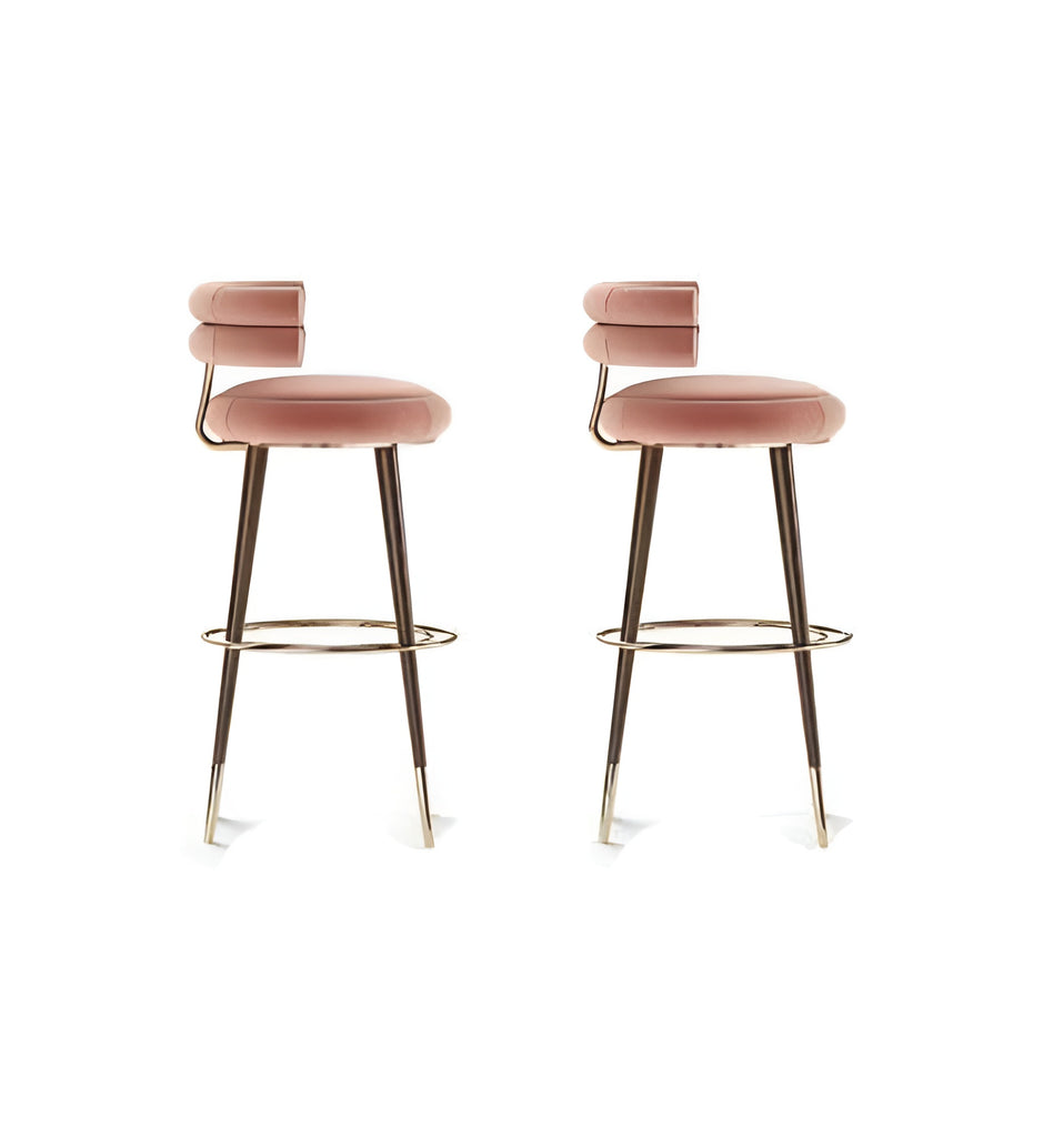 Lixra Set Of 3 Exclusive Quality Velvet Finish Bar Stools