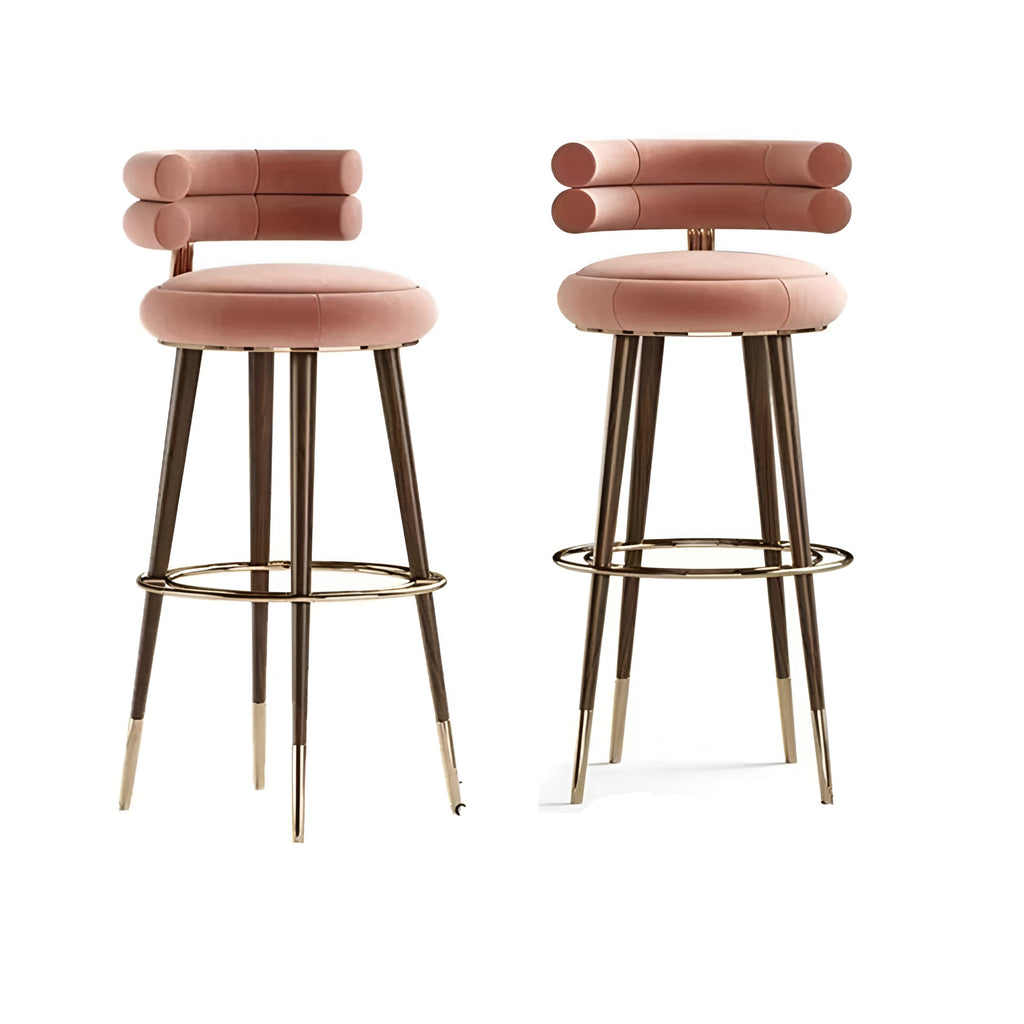 lixra Set Of 3 Exclusive Quality Velvet Finish Bar Stools
