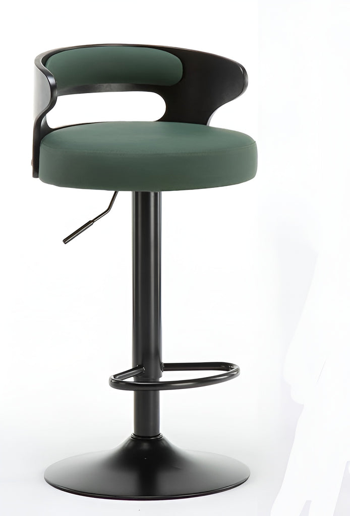 Lixra Set Of 3 Modern Leather Bar Stool With Metal Base