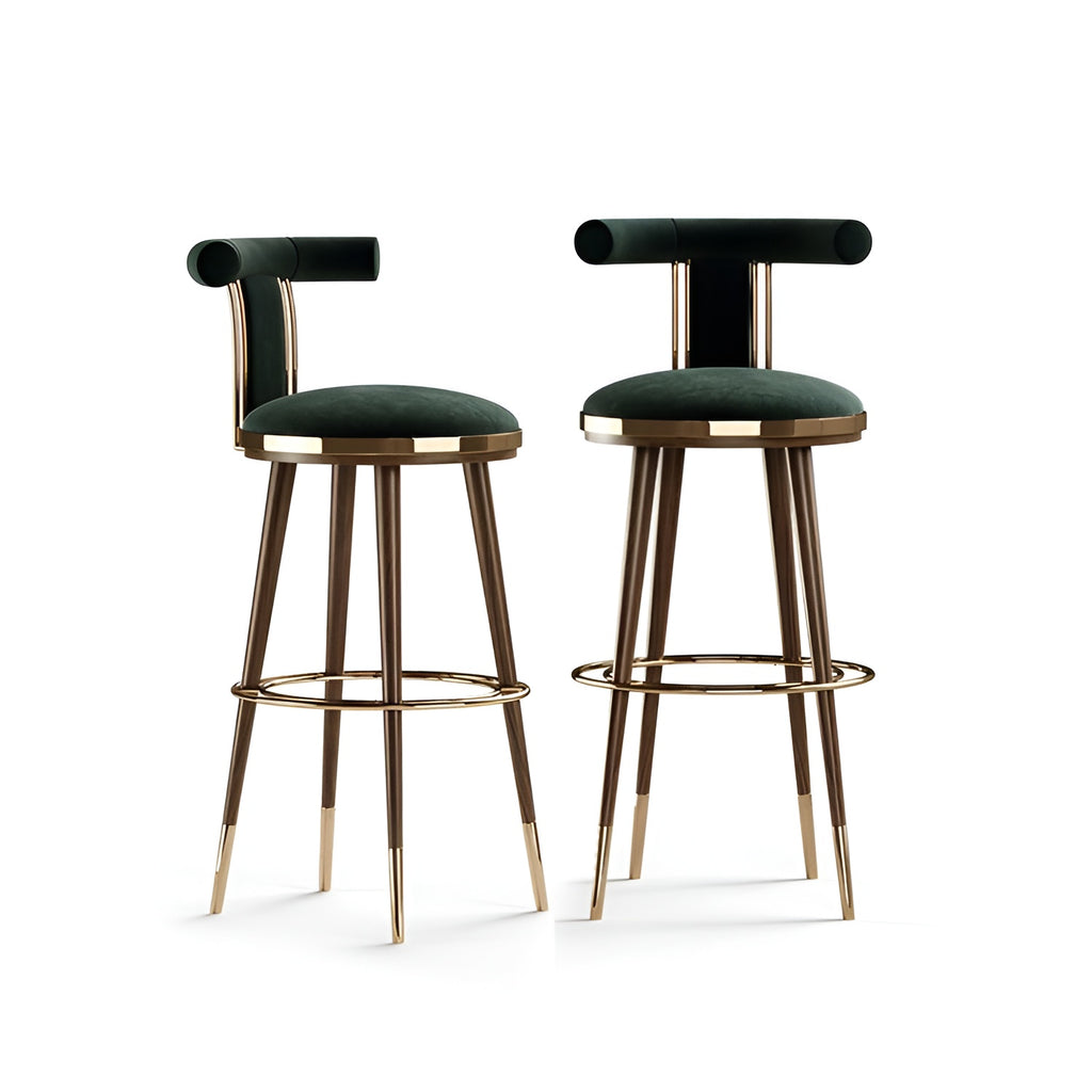 Lixra Set Of 3 Modern Velvet Upholstered High Bar Stools
