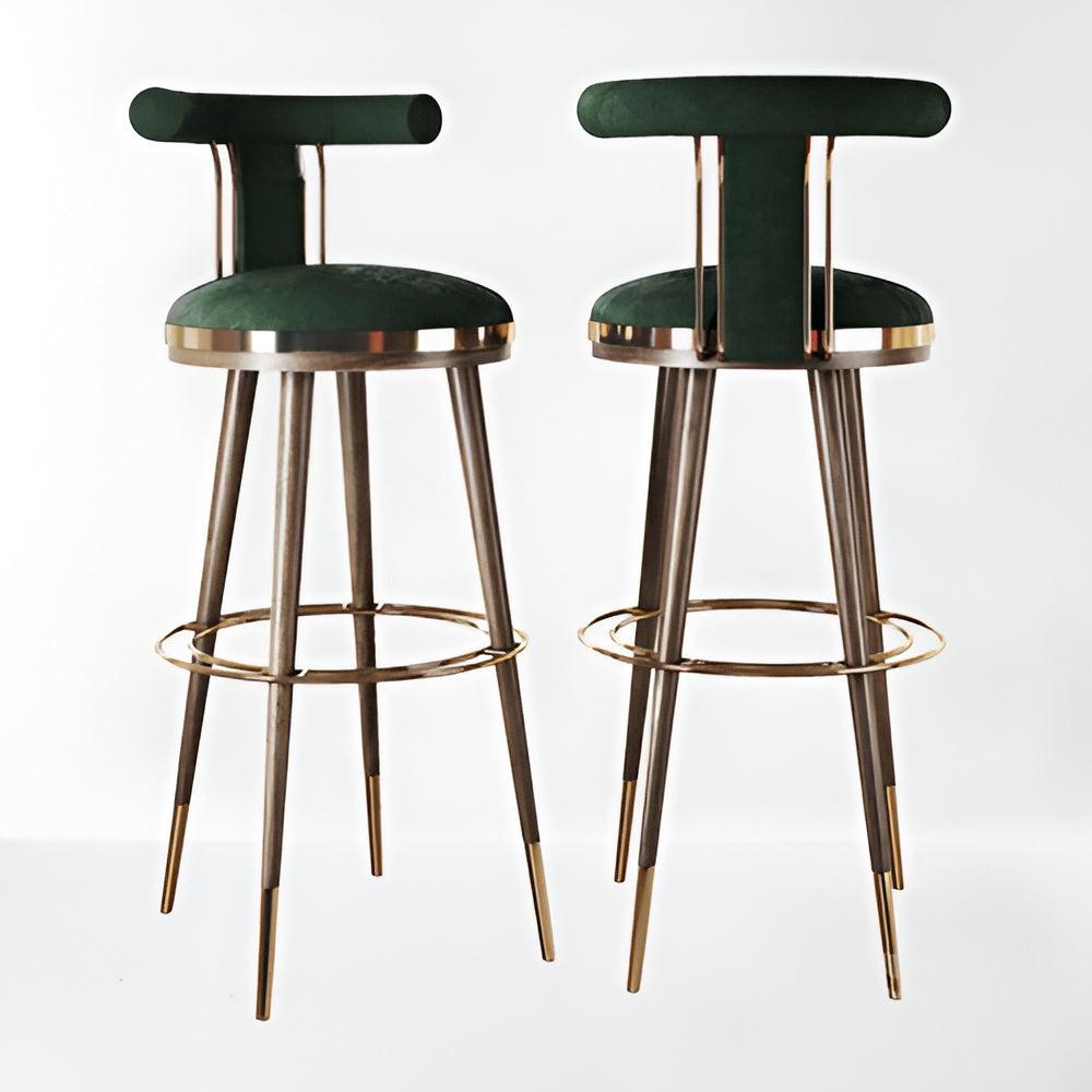 Lixra Set Of 3 Modern Velvet Upholstered High Bar Stools