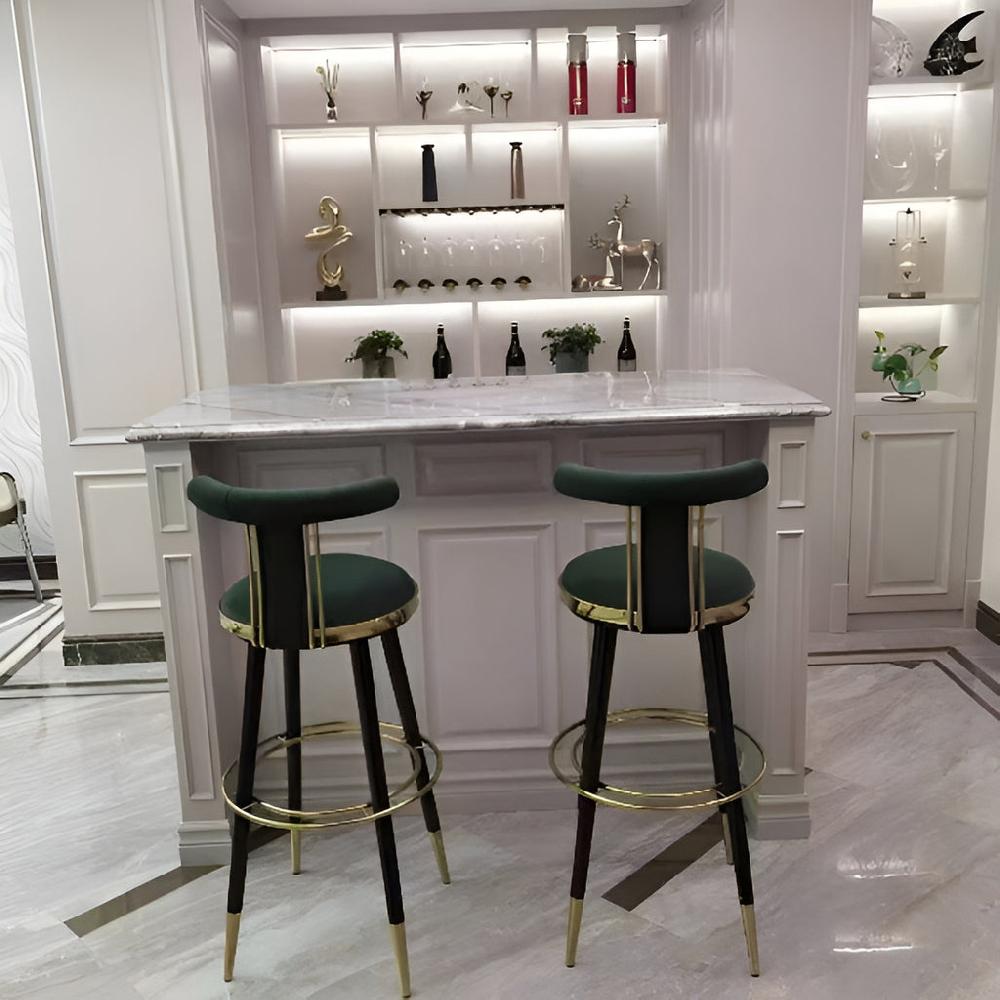 lixra Set Of 3 Modern Velvet Upholstered High Bar Stools