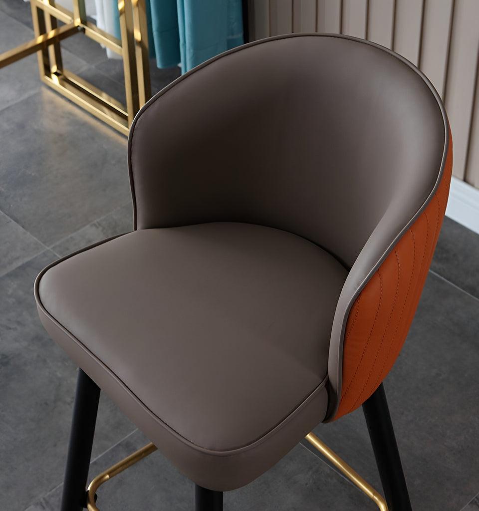 lixra Set Of 3 Soft Leather Luxurious High-Raised Bar Stools