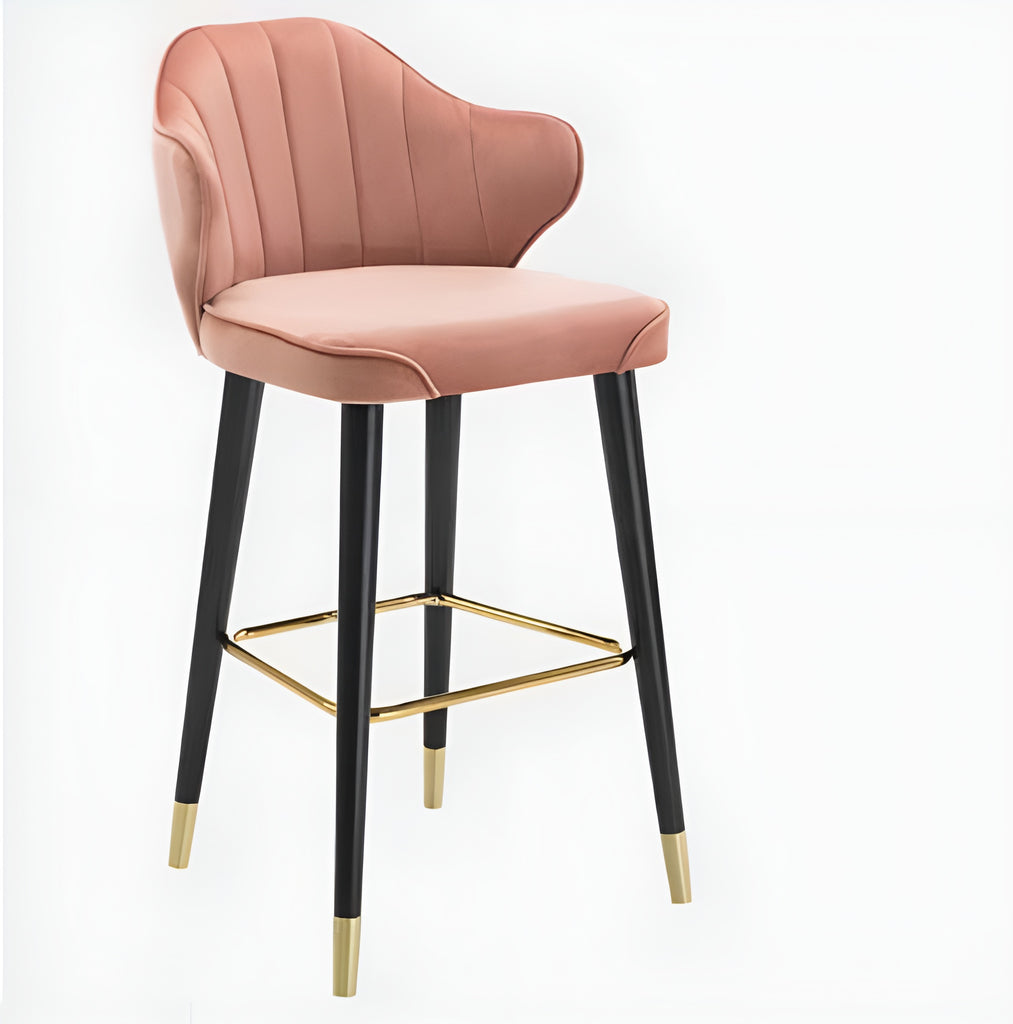 Lixra Set Of 3 Stylish Velvet Upholstered Bar Stool