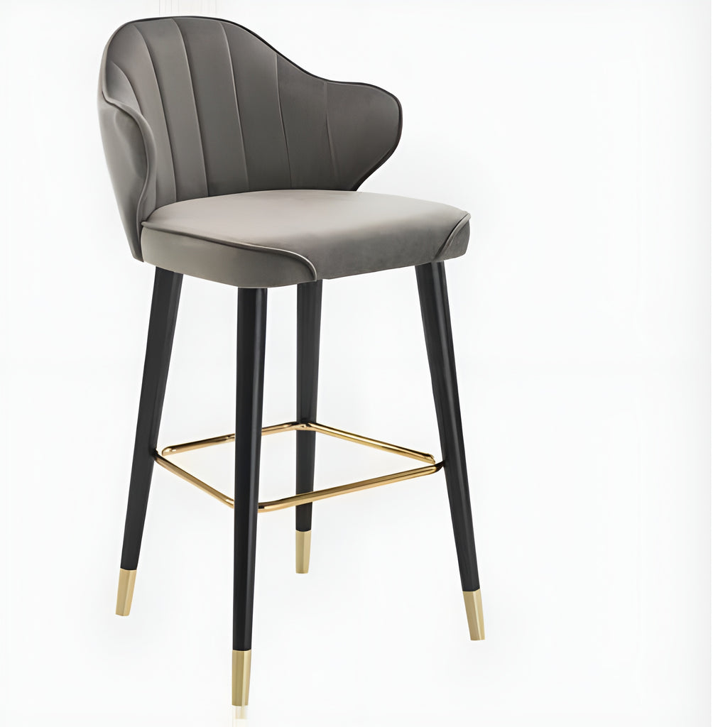lixra Set Of 3 Stylish Velvet Upholstered Bar Stool