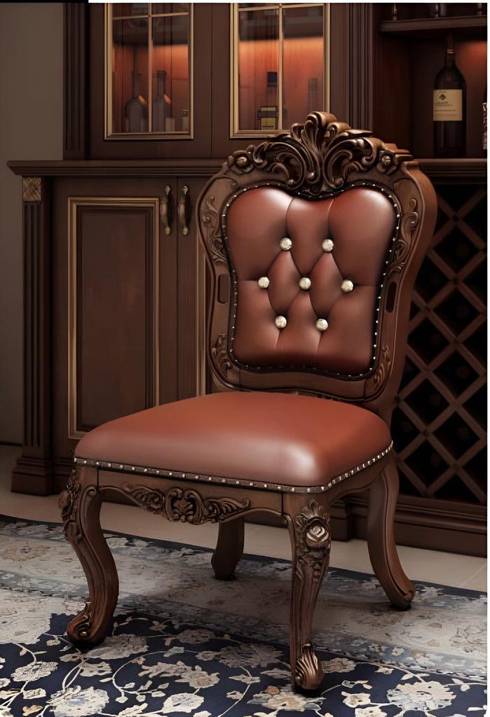Lixra Set Of 4 Diamond Tufted Leather Dining Chairs