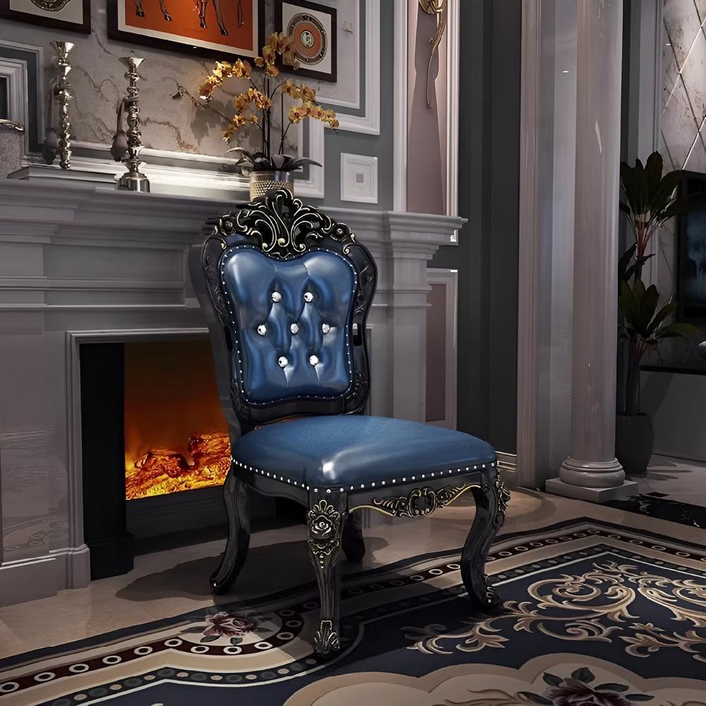 Lixra Set Of 4 Diamond Tufted Leather Dining Chairs