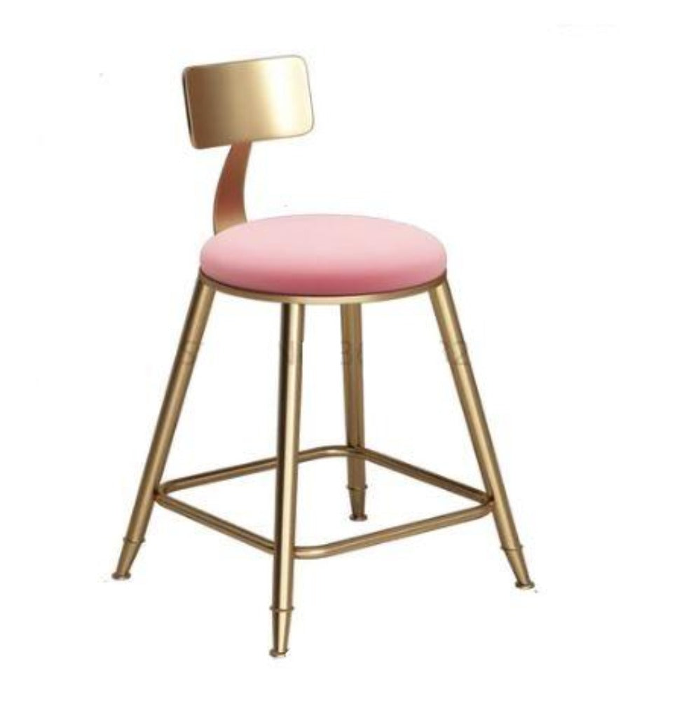 Lixra Set Of 4 High Raised BarStools With Golden Finish Metal Legs